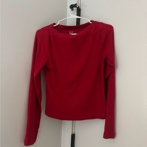 GAP Women's Ribbed Scarlet Long Sleeve Tee